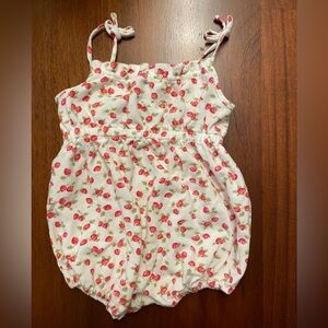 Ralph Lauren Strawberry Romper and Hat - Size 12 months